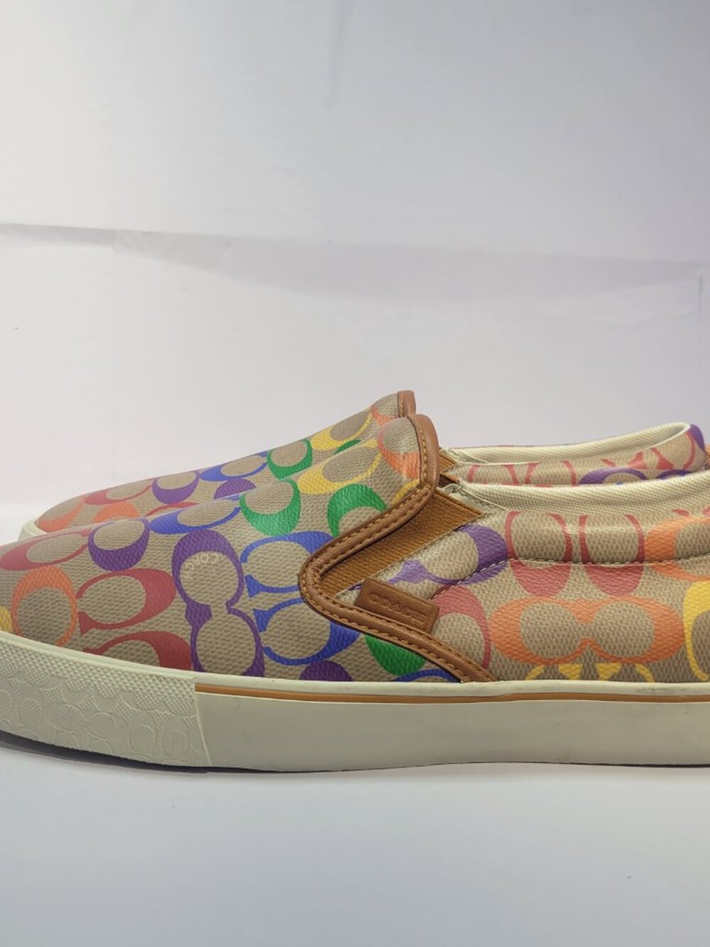 Coach Skate Pride Rainbow Signature Men's Size 11D Slip On Sneakers CA284 - Picture 2 of 11